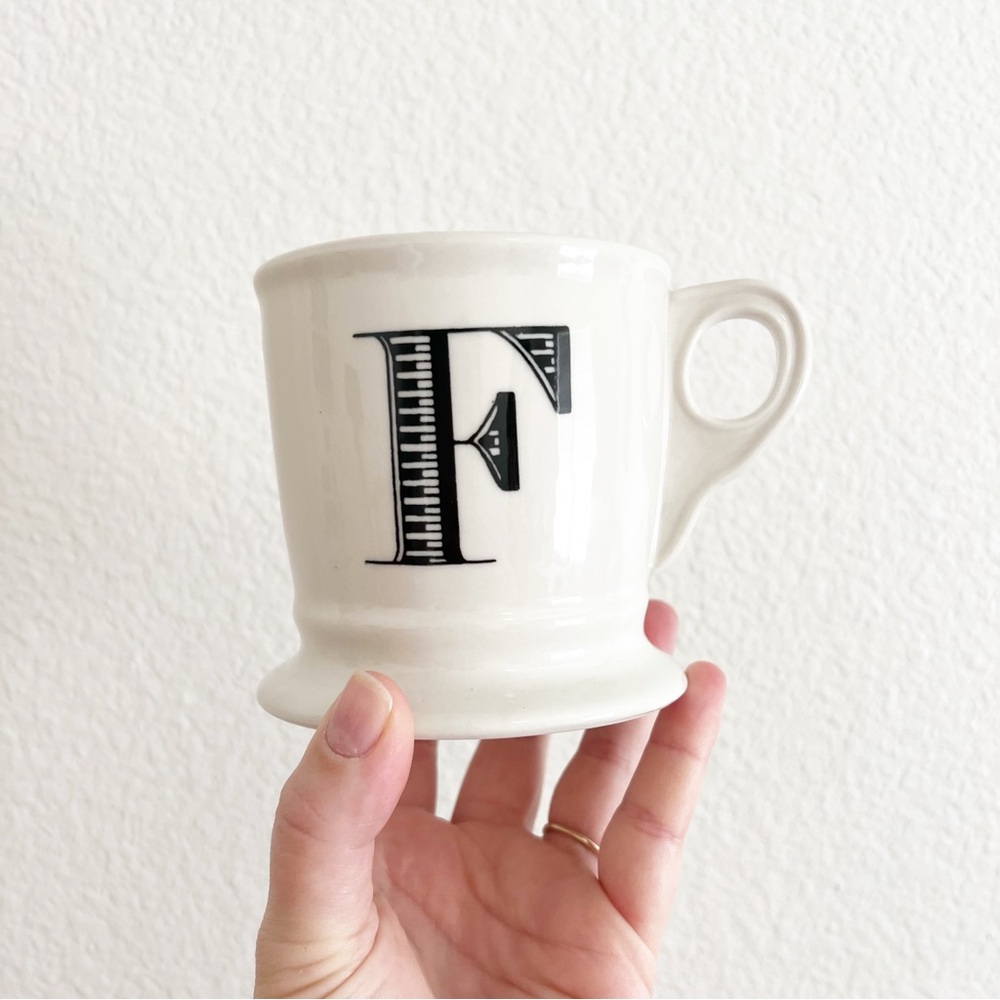 Anthropologie Monogram Initial Mug “F”